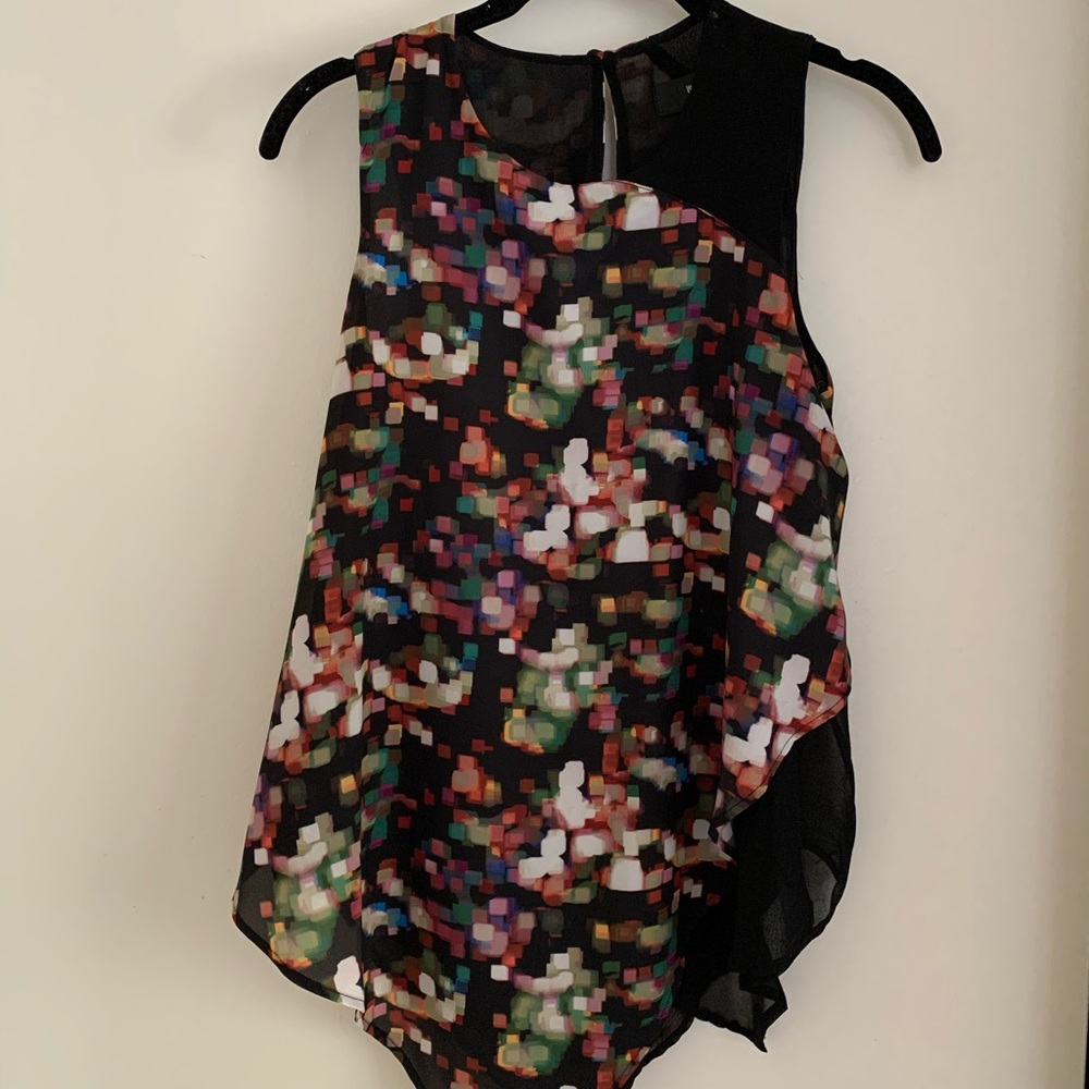 Asymmetrical print blouse